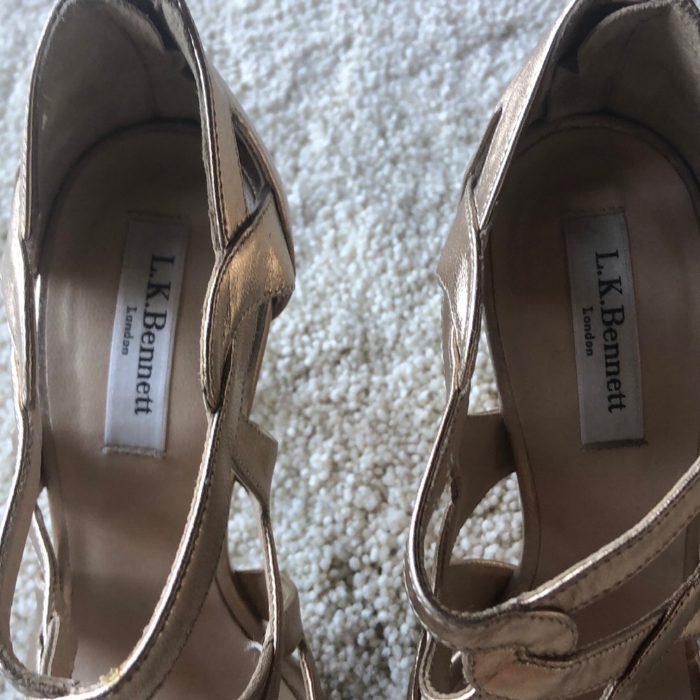 LK Bennett Metallic Bronze Strappy Heels - Picture 3 of 8